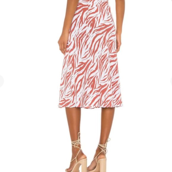 Rails Anya Zebra Print Midi Skirt - Rust Orange-Brown - Size Small - Picture 7 of 9